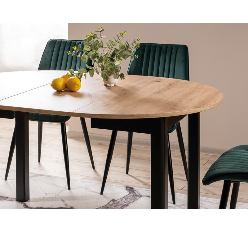 DANTE TABLE ARTISAN OAK / BLACK MATT FI 102 (102-142) DIOMMI DANTEDACMFI102