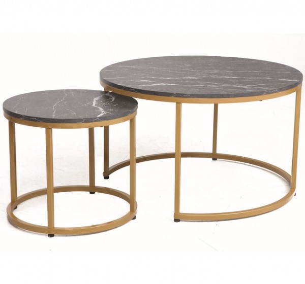 ŁAWA DION CZARNY EFEKT MARMURU/ZŁOTY (ZESTAW)