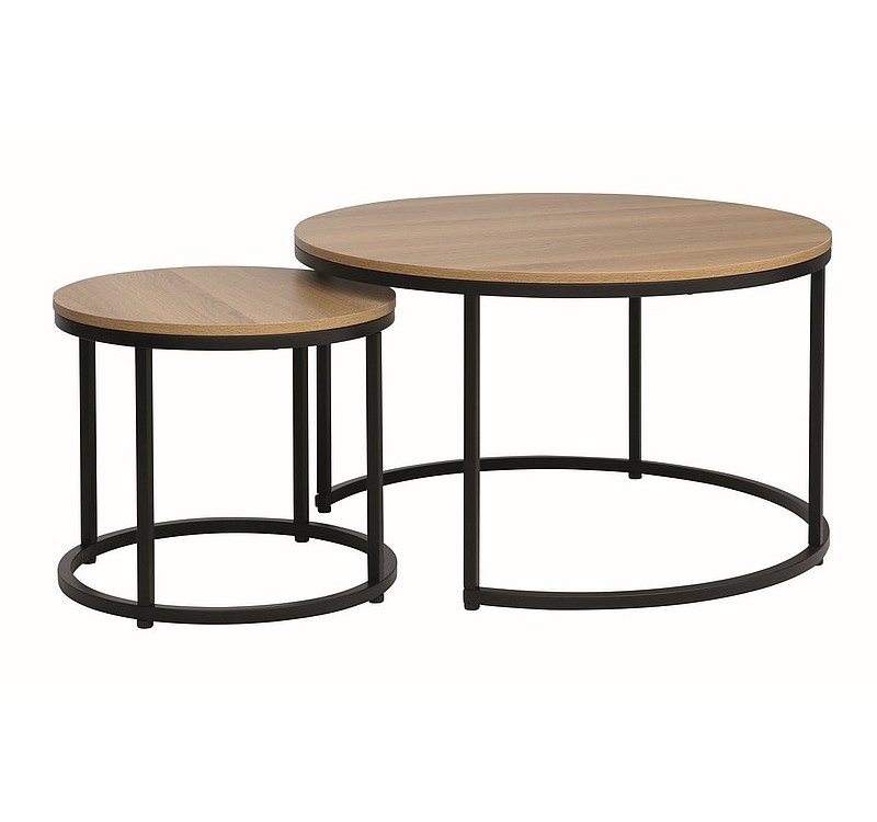 ŁAWA DION DĄB/CZARNY (ZESTAW)