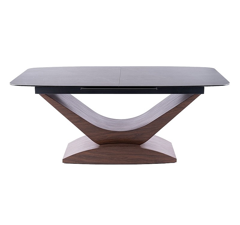 Τραπεζαρία 180-240x95x76 εφέ γκρι μάρμαρο/MDF καρυδιά DIOMMI DOLCESZOR180