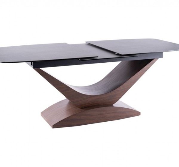 Τραπεζαρία 180-240x95x76 εφέ γκρι μάρμαρο/MDF καρυδιά DIOMMI DOLCESZOR180
