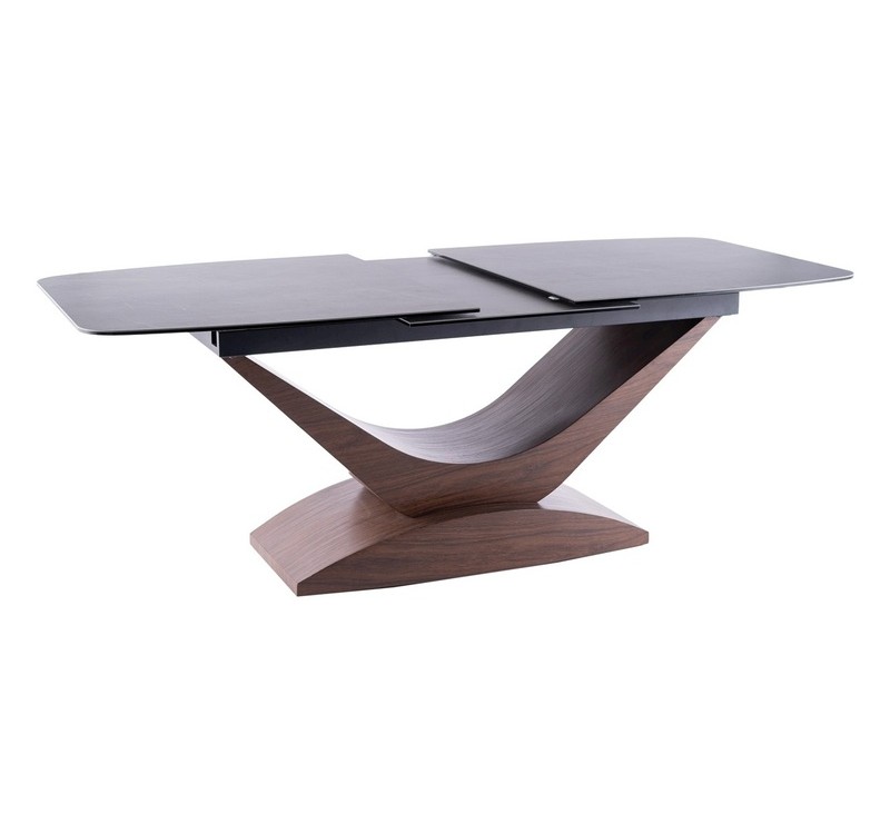 Τραπεζαρία 180-240x95x76 εφέ γκρι μάρμαρο/MDF καρυδιά DIOMMI DOLCESZOR180