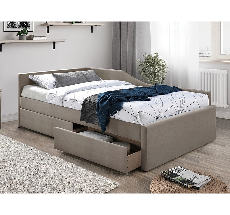 ŁÓŻKO ELIOT VELVET 120X200 C. BEŻ TAP. 228