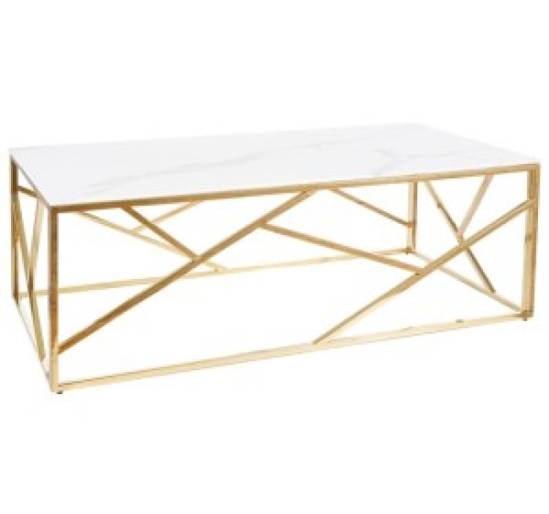 ΤΡΑΠΕΖΙ ESCADA A II ΚΑΦΕ ΛΕΥΚΟ ΜΑΡΜΑΡΟ ΕΦΕ / ΧΡΥΣΟ 120Χ60 DIOMMI ESCADAAMAZL