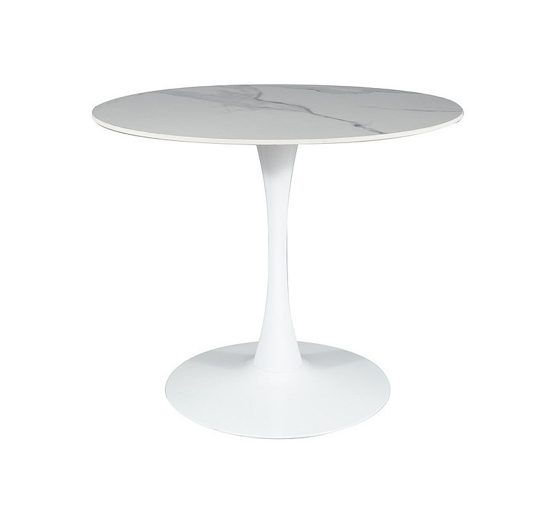 STÓŁ ESPERO BIAŁY EFEKT MARMURU/BIAŁY  FI 90