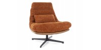 FOTEL FELICIA RAVEN CYNAMONOWY 44/ SKÓRA SYNT. BRĄZ TAP.233