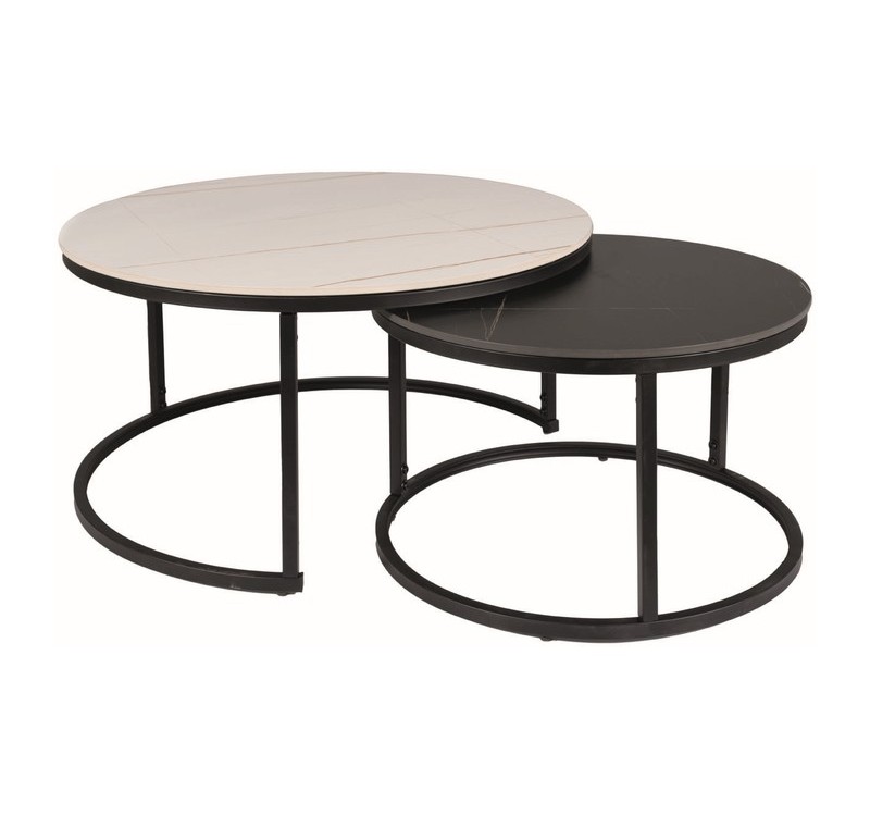 ŁAWA FERRANTE B BIAŁY MAT FI80 / CZARNY MAT FI60/ CZARNY MAT ZESTAW