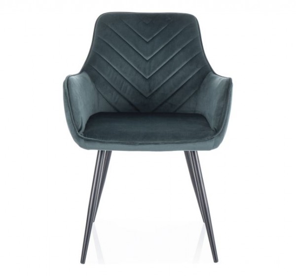 KRZESŁO FIG VELVET CZARNY STELAŻ/ZIELONY BLUVEL 78