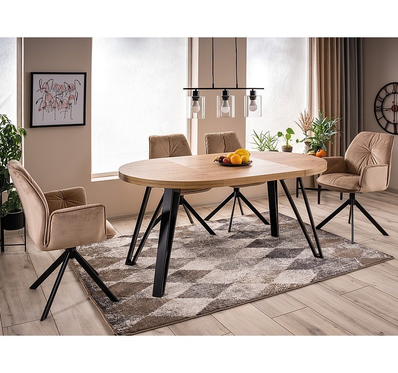 GALAXY TABLE ARTISAN OAK / BLACK FI 100 (100-168) DIOMMI GALAXYDACFI100