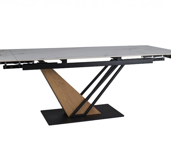 STÓŁ GENESIS BIAŁY/DĄB 180(240)X90