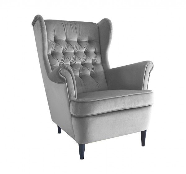 Πολυθρόνα Harry Βελούδινη σε Γκρι Χρώμα 90х68х100 DIOMMI HARRYV14W