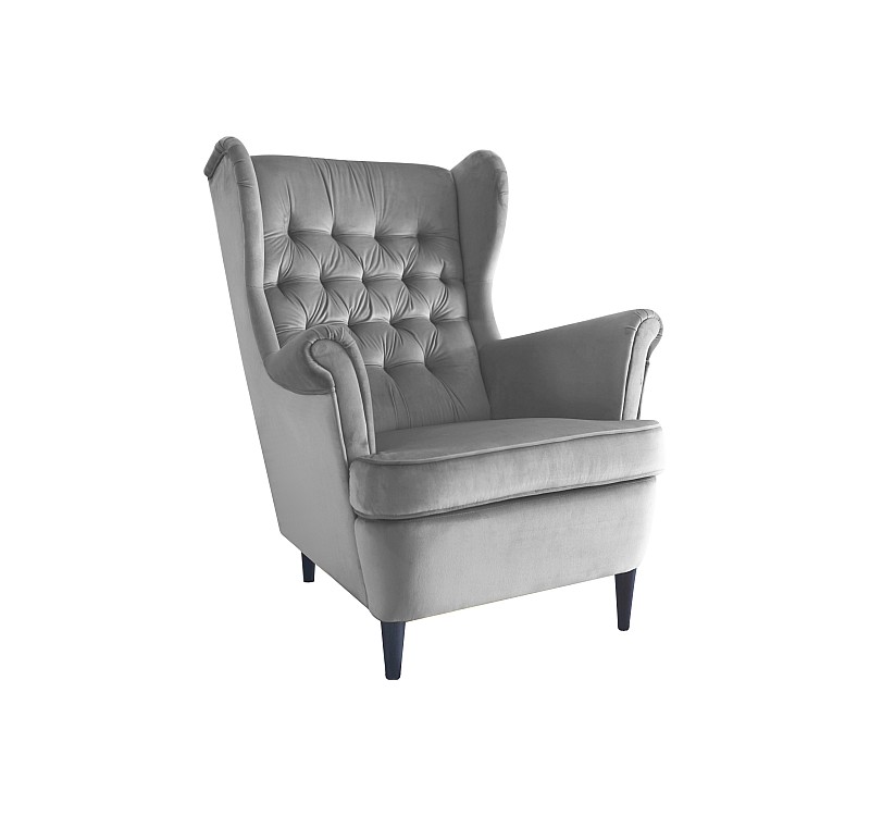 Πολυθρόνα Harry Βελούδινη σε Γκρι Χρώμα 90х68х100 DIOMMI HARRYV14W