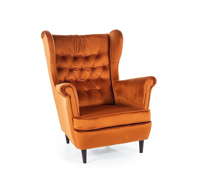 FOTEL HARRY VELVET CYNAMON BLUVEL 4215 / WENGE