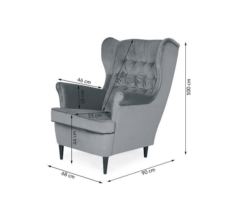 Πολυθρόνα Harry Βελούδινη σε Κίτρινο Χρώμα 90х68х100 DIOMMI HARRYV68W