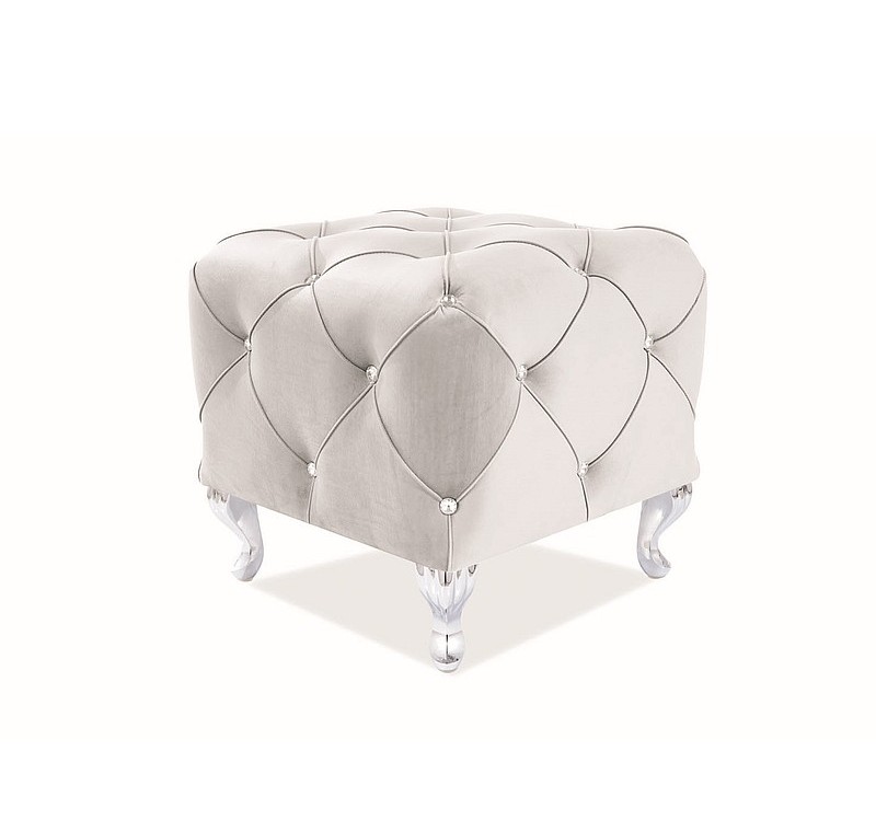 PUF HESTIA K VELVET J. SZARY BLUVEL 03 / SREBRNY