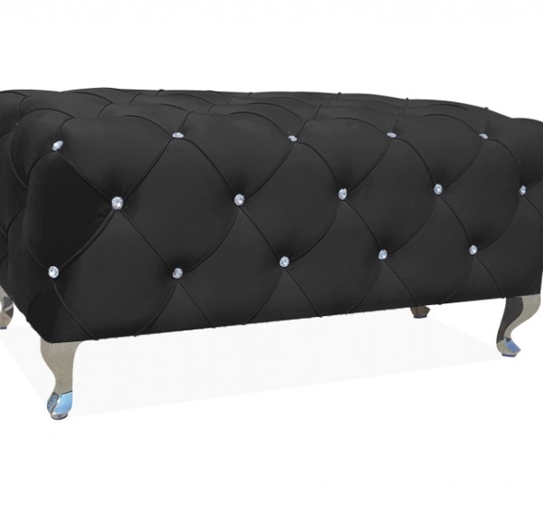 PUF / ΠΑΓΚΟΣ HESTIA VELVET BLACK BLUVEL 19 / SILVER DIOMMI HESTIAV19S