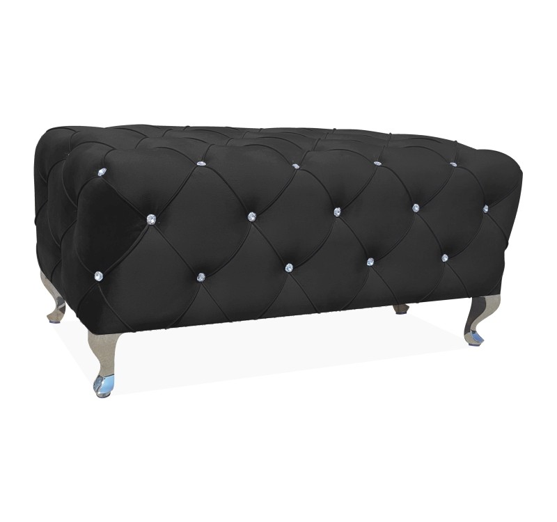 PUF / ΠΑΓΚΟΣ HESTIA VELVET BLACK BLUVEL 19 / SILVER DIOMMI HESTIAV19S