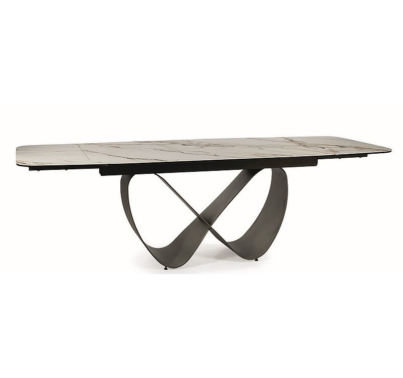 STÓŁ INFINITY CERAMIC BIAŁY AMBER BIANCO/BRĄZOWY 160(240)X95