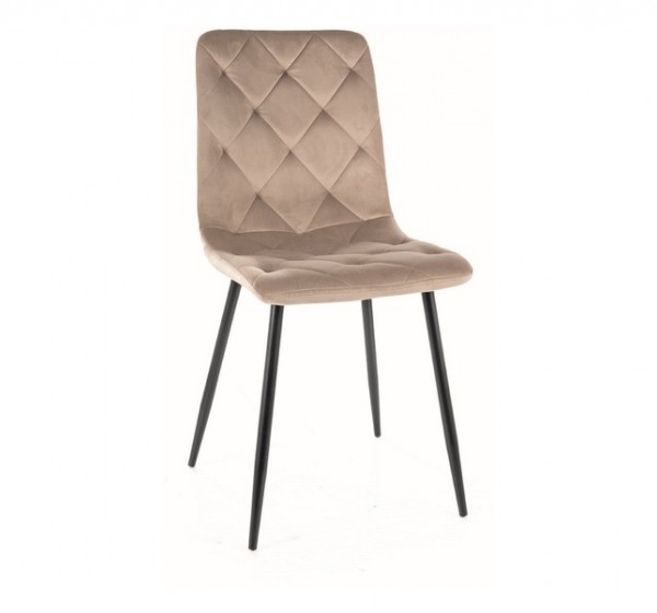 KRZESŁO JERRY VELVET CZARNY STELAŻ/ C.BEŻ BLUVEL 40
