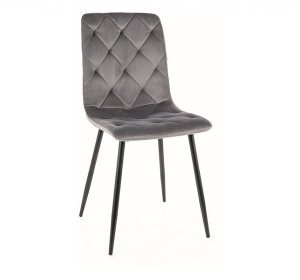 KRZESŁO JERRY VELVET CZARNY STELAŻ/ SZARY BLUVEL 14