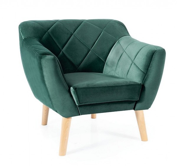 FOTEL KARO 1 VELVET ZIELONY BLUVEL 78 / BUK