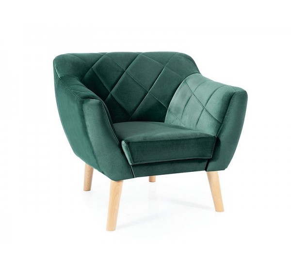 FOTEL KARO 1 VELVET ZIELONY BLUVEL 78 / BUK