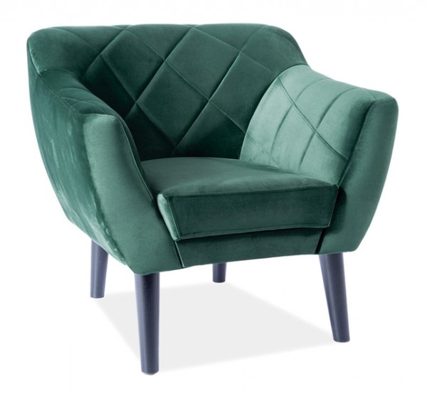 Πολυθρόνα Karo 1 Βελούδινη σε Πράσινο Χρώμα 75х78х76  DIOMMI KARO1V78W