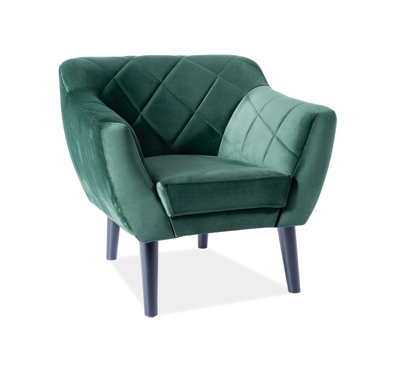 Πολυθρόνα Karo 1 Βελούδινη σε Πράσινο Χρώμα 75х78х76  DIOMMI KARO1V78W