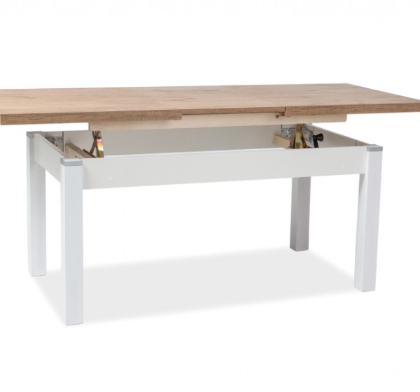 ŁAWOSTÓŁ KLEOPATRA DĄB LANCELOT / BIAŁY PÓŁMAT 124(164)x64x59(71)