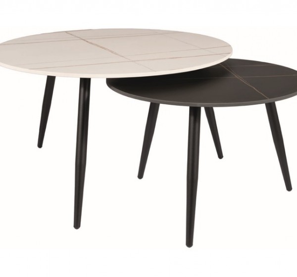 ŁAWA KORA B BIAŁY MAT/CZARNY MAT FI80 FI60/ CZARNY ZESTAW