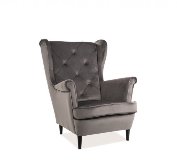 Πολυθρόνα Lady Βελούδινη σε Γκρι Χρώμα 56х75х101 DIOMMI LADYV14