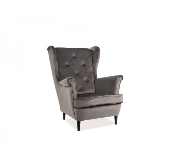 Πολυθρόνα Lady Βελούδινη σε Γκρι Χρώμα 56х75х101 DIOMMI LADYV14