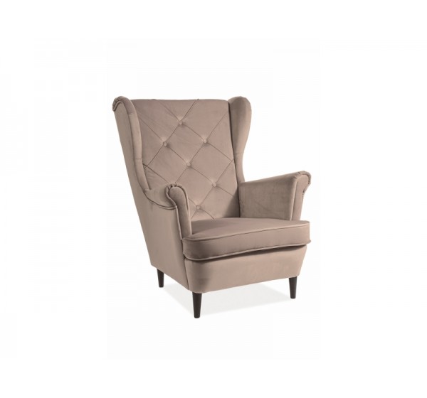 Πολυθρόνα Lady Βελούδινη σε Μπεζ Χρώμα 56х75х101 DIOMMI LADYV28