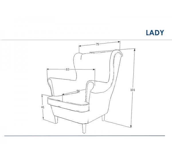 Πολυθρόνα Lady Βελούδινη σε Μπεζ Χρώμα 56х75х101 DIOMMI LADYV28
