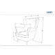 Πολυθρόνα Lady Βελούδινη σε Μπεζ Χρώμα 56х75х101 DIOMMI LADYV28