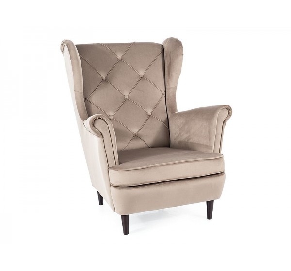 FOTEL LADY VELVET C. BEŻ BLUVEL 40 / WENGE