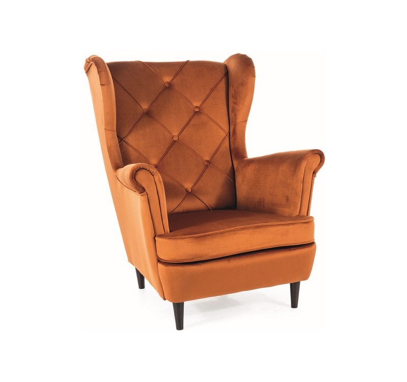 FOTEL LADY VELVET CYNAMON BLUVEL 4215 / WENGE