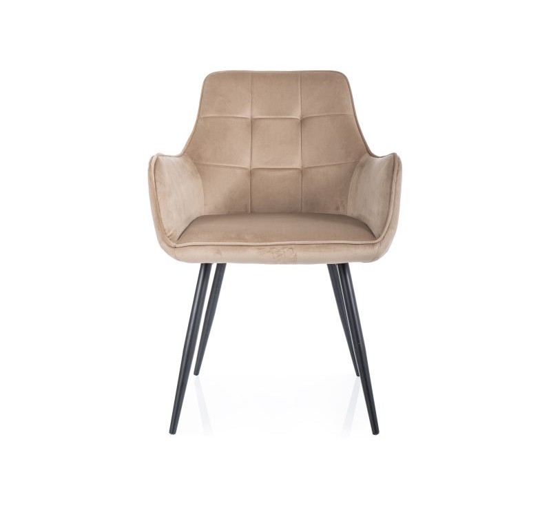 KRZESŁO LEMON VELVET CZARNY STELAŻ/BEŻ BLUVEL 28