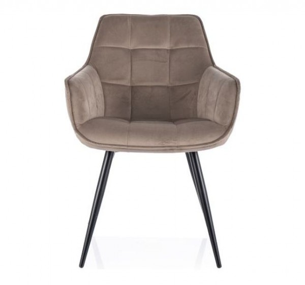 KRZESŁO LILIA VELVET CZARNY STELAŻ/C. BEŻ 40