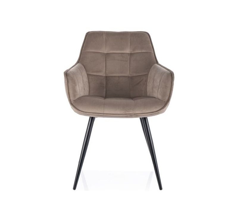 KRZESŁO LILIA VELVET CZARNY STELAŻ/C. BEŻ 40