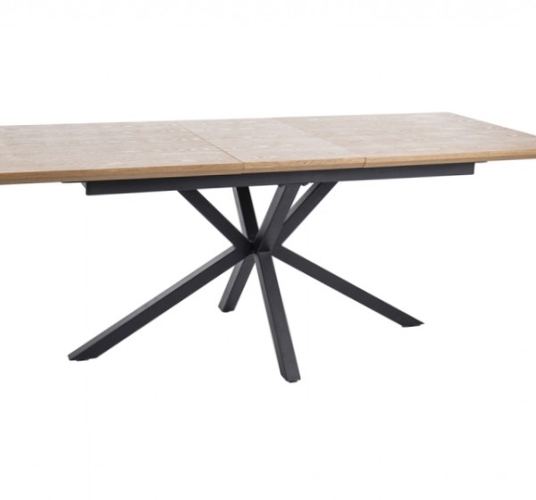 STÓŁ LOGAN DĄB/CZARNY MAT 160(200)X90