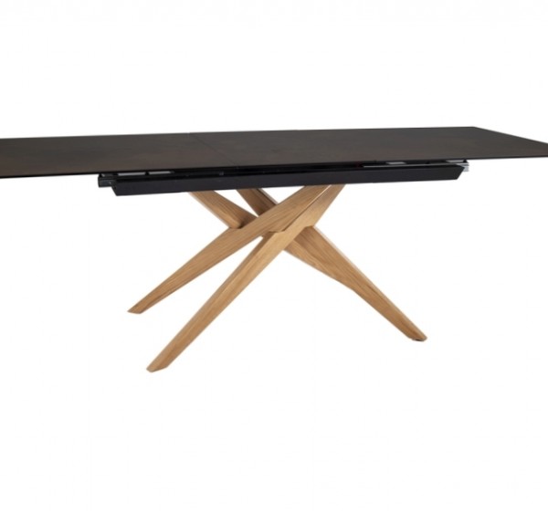 STÓŁ LORETO CERAMIC BRĄZ OSSIDO BRUNO / DĄB 180(230)X90