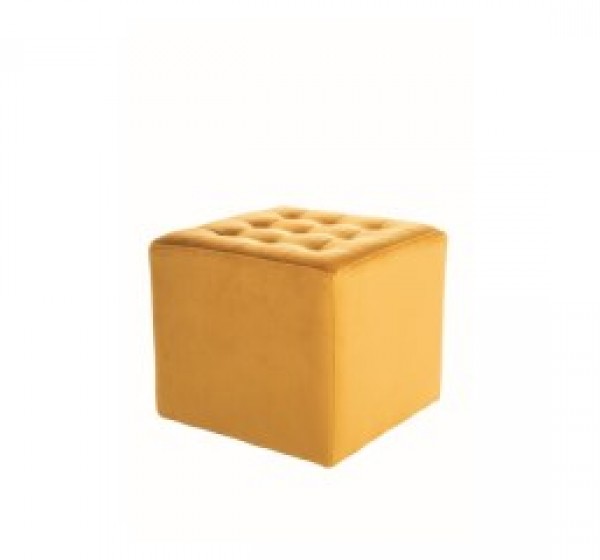 Σκαμπό Σαλονιού Lori Βελούδινо σε Κίτρινο Χρώμα 39х39х34 DIOMMI LORIV68