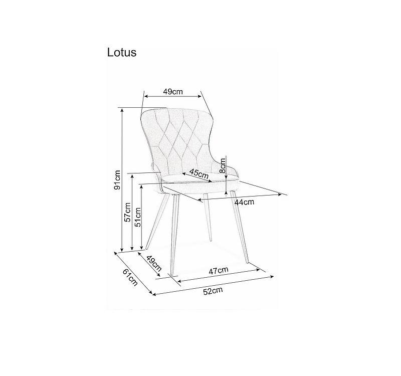 CHAIR LOTUS VELVET BLACK FRAME / BEIGE BLUVEL 28 DIOMMI LOTUSVCBE