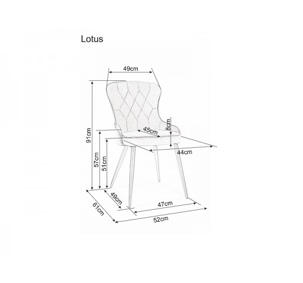 CHAIR LOTUS VELVET BLACK FRAME / BLACK BLUVEL 19 DIOMMI LOTUSVCC