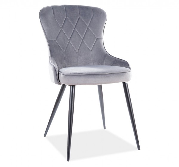 Καρέκλα τραπεζαρίας Βελούδινη σε Γκρι Χρώμα Lotus 51 x 52 x 91 DIOMMI LOTUSVCSZ