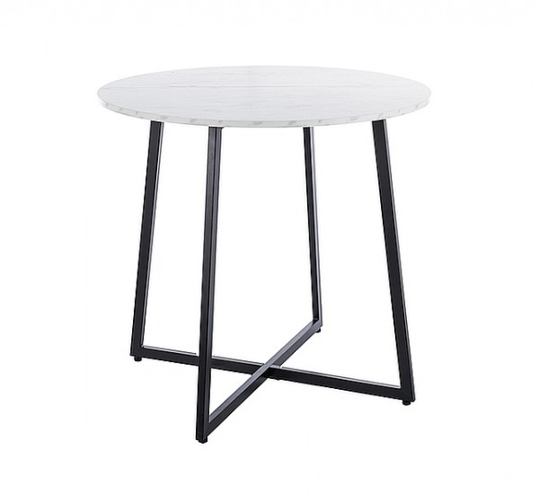 STÓŁ LUNA BIAŁY EFEKT MARMURU/CZARNY FI90