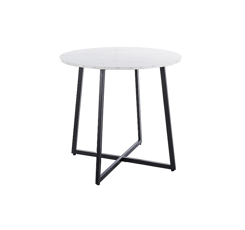 STÓŁ LUNA BIAŁY EFEKT MARMURU/CZARNY FI90