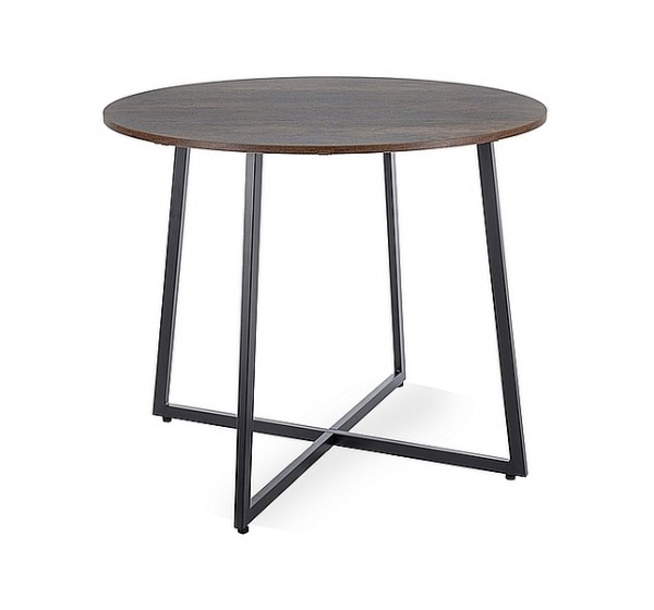 STÓŁ LUNA BRĄZ RUSTYKALNY/CZARNY FI90