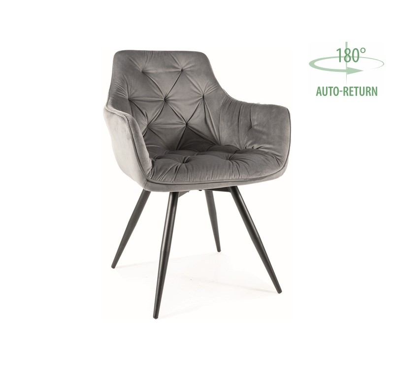 KRZESŁO MANGO VELVET STELAŻ CZARNY/BLUVEL SZARY 14